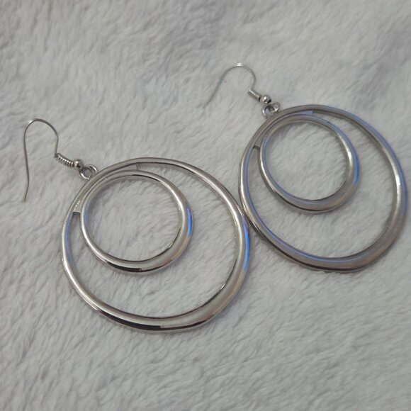 Jewelry - Double Silver Hoop Earrings